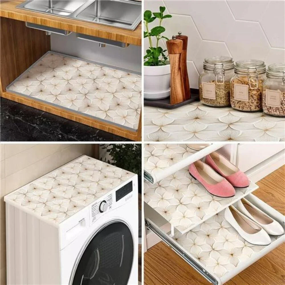 Flower Shelf Liner 12x10ft Non Slip Waterproof Cabinet Drawer Liner Easy to Clea